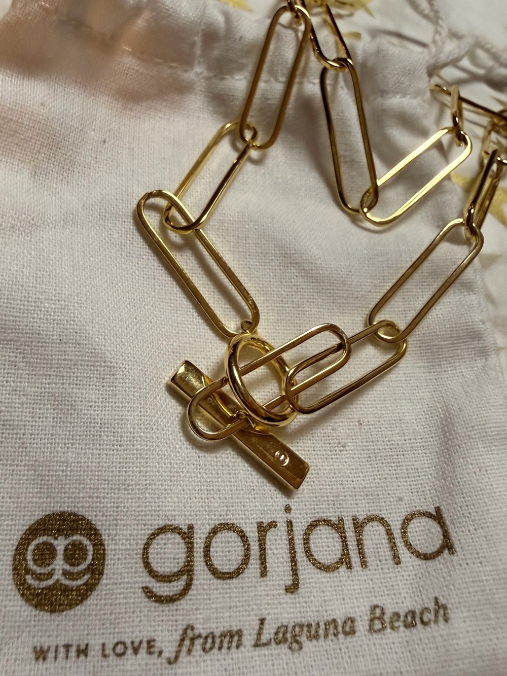 Gorjana Gold Paperclip Link Toggle Necklace